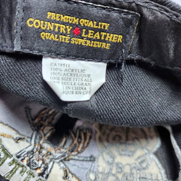 Hunter Hat Cap Live to Hunt Hook & Loop Adjustable Deer Buck Black & Cammo - Picture 11 of 12